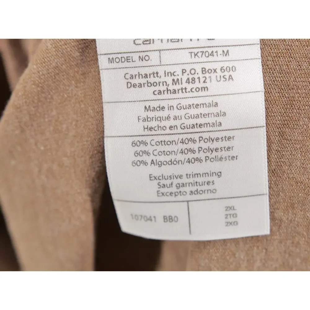NWT Carhartt Heavyweight Shirt Mens 2XL XXL Long Sleeve Deer Graphic Light Brown